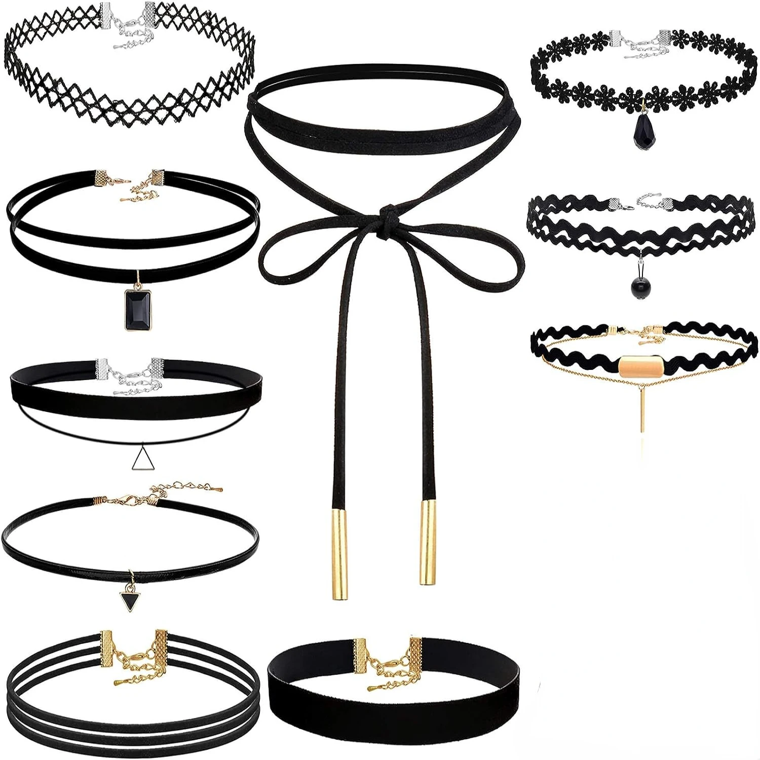 Chic Pack of 10 Elegant and Trendy Black Velvet Choker Necklaces for Women and Girls - Fashionable Accessories for Every Occasio
Chic Pack of 10 Elegant and Trendy Black Velvet Choker Necklaces for Women and Girls - Fashionable Accessories for Every Occasio