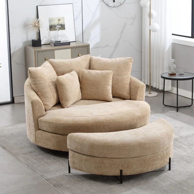 # Upholstered Chenille Oversized Corner Sofa Bed For Living Room Accent Chair With Half Moon Storage Ottoman
# Upholstered Chenille Oversized Corner Sofa Bed For Living Room Accent Chair With Half Moon Storage Ottoman