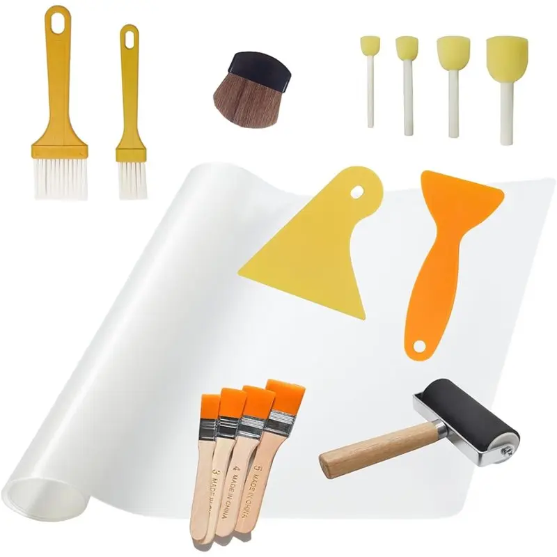 ABUL-Decoupage Tool Set Of 15-Pieces Including Brushes, Foam Brush, Roller Scraper And Mat- For Crafting For DIY Art Projects
ABUL-Decoupage Tool Set Of 15-Pieces Including Brushes, Foam Brush, Roller Scraper And Mat- For Crafting For DIY Art Projects