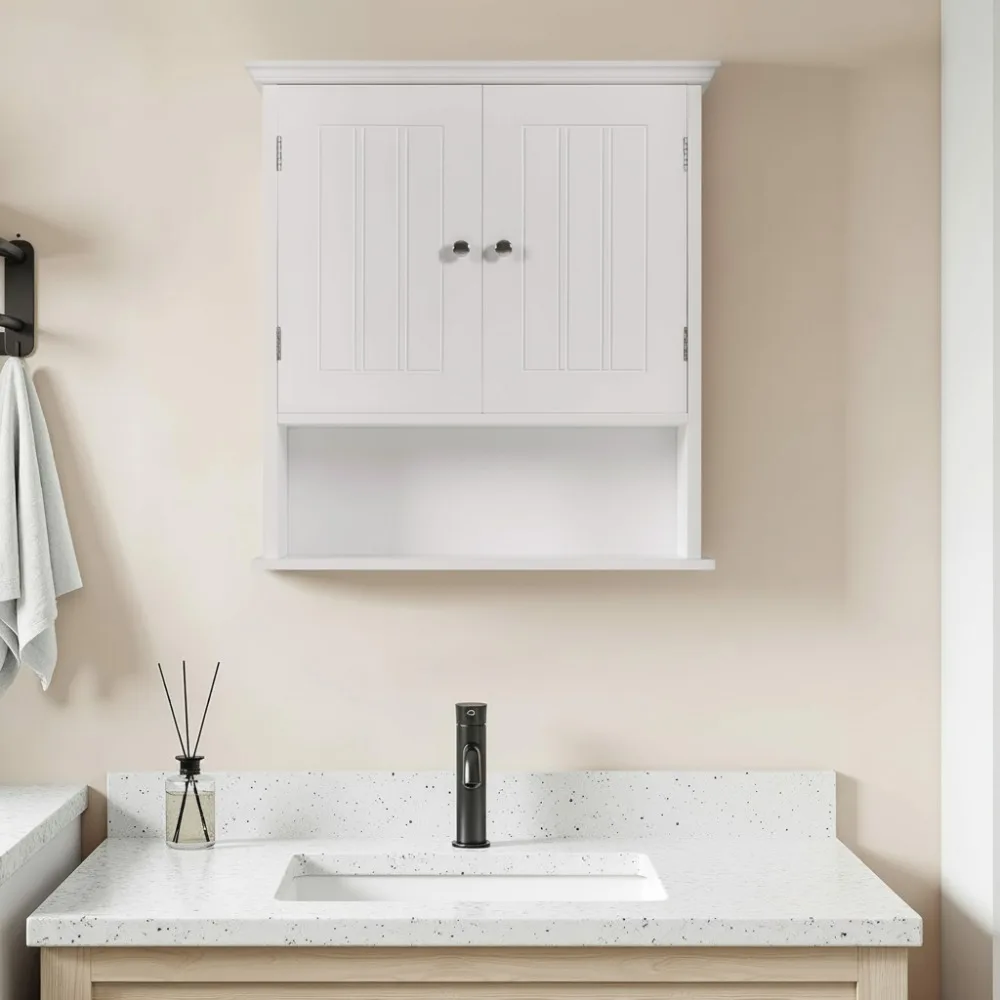Wall Mounted Bathroom Cabinet with Adjustable Shelf, 8" Deep Wood Storage Organizer Over Toilet for Small Spaces
Wall Mounted Bathroom Cabinet with Adjustable Shelf, 8" Deep Wood Storage Organizer Over Toilet for Small Spaces