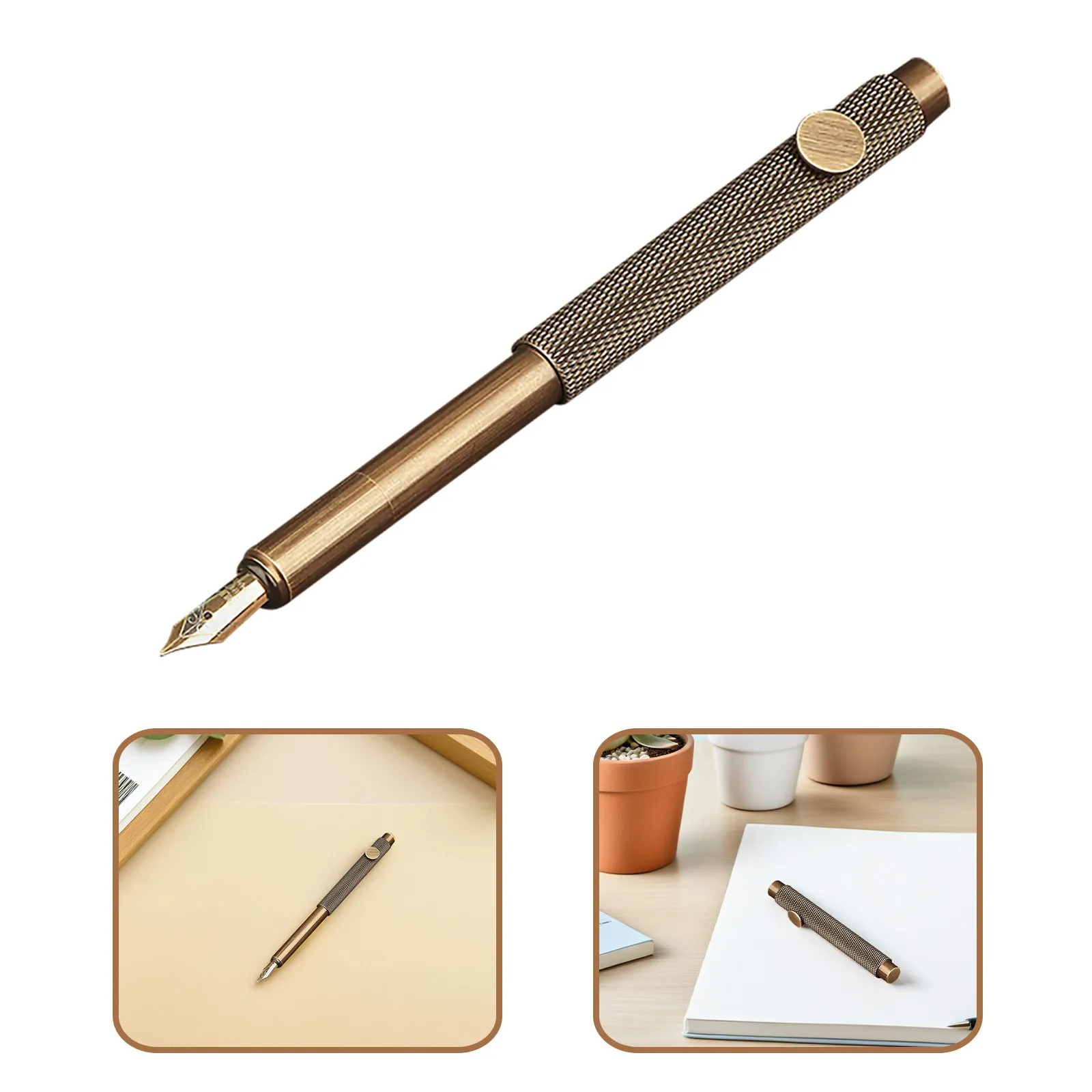 Retro Mini Brass Fountain Pen 0.5mm Fine Tip Portable Writing Pen Smooth Ink for Students Artists Calligraphy Professionals
Retro Mini Brass Fountain Pen 0.5mm Fine Tip Portable Writing Pen Smooth Ink for Students Artists Calligraphy Professionals