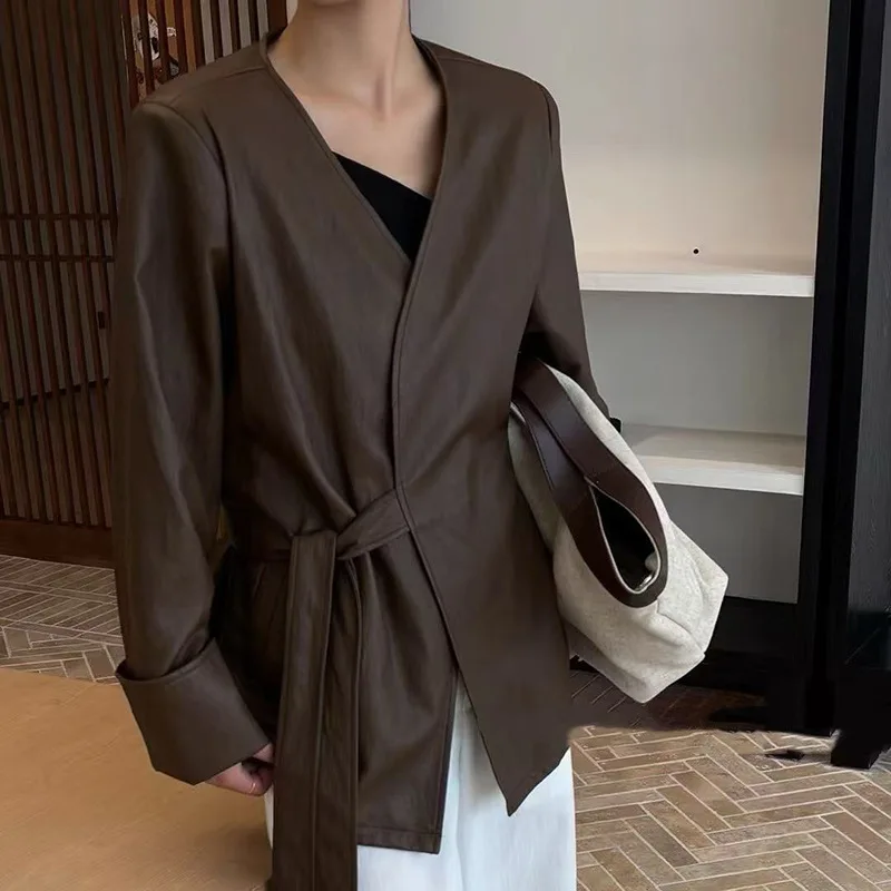 Korean-Style Women's Autumn Casual Coat Chic Versatile Lace-Up Solid Color Jacket Fashionable Design
Korean-Style Women's Autumn Casual Coat Chic Versatile Lace-Up Solid Color Jacket Fashionable Design