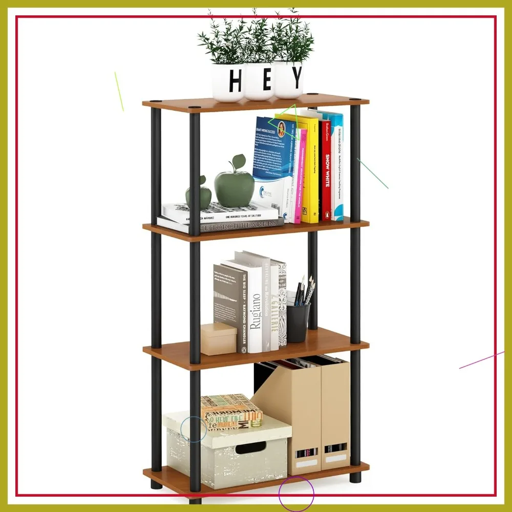 4-Tier Multipurpose Shelf Display Rack, Light Cherry/Black, Space-Saving Design for Home and Office
4-Tier Multipurpose Shelf Display Rack, Light Cherry/Black, Space-Saving Design for Home and Office