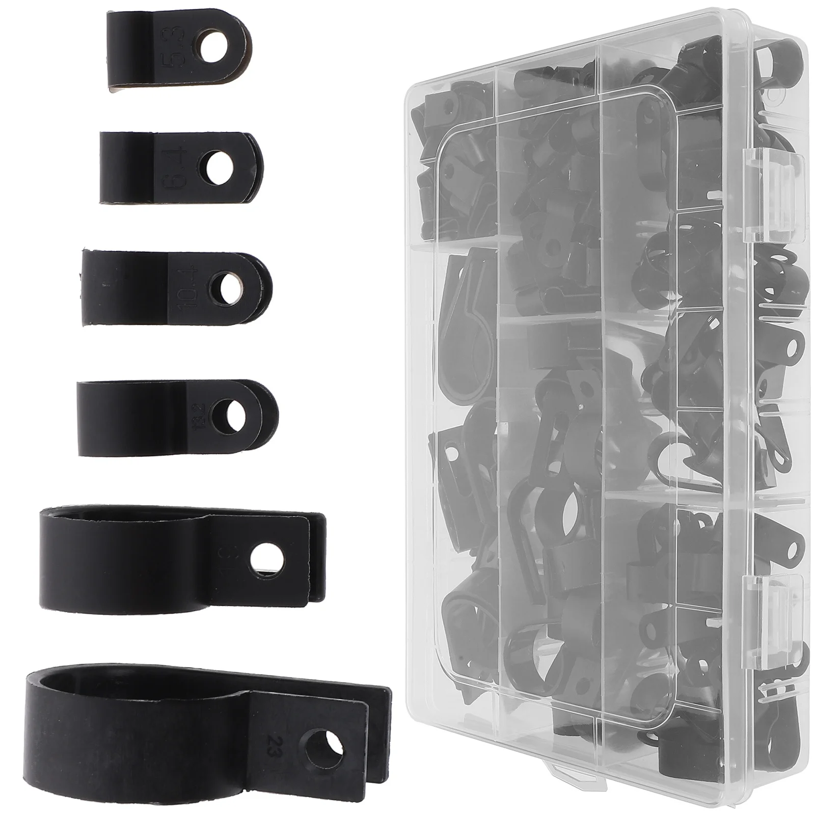 200pcs Black Plastic P Clamps 3/4 1/2 3/8 Inch Wire Clamps For Cable Hose Tube Support U Brackets Automotive Repair
200pcs Black Plastic P Clamps 3/4 1/2 3/8 Inch Wire Clamps For Cable Hose Tube Support U Brackets Automotive Repair
