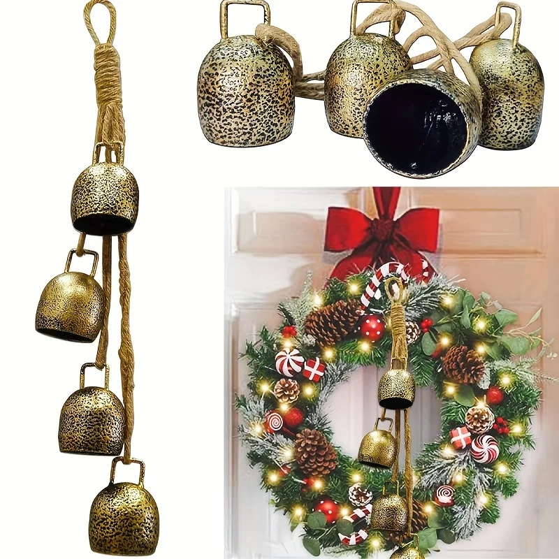 Vintage Golden Metal Christmas Bells with Jute Rope - Perfect for Tree, Wreath & Holiday Decorations
Vintage Golden Metal Christmas Bells with Jute Rope - Perfect for Tree, Wreath & Holiday Decorations