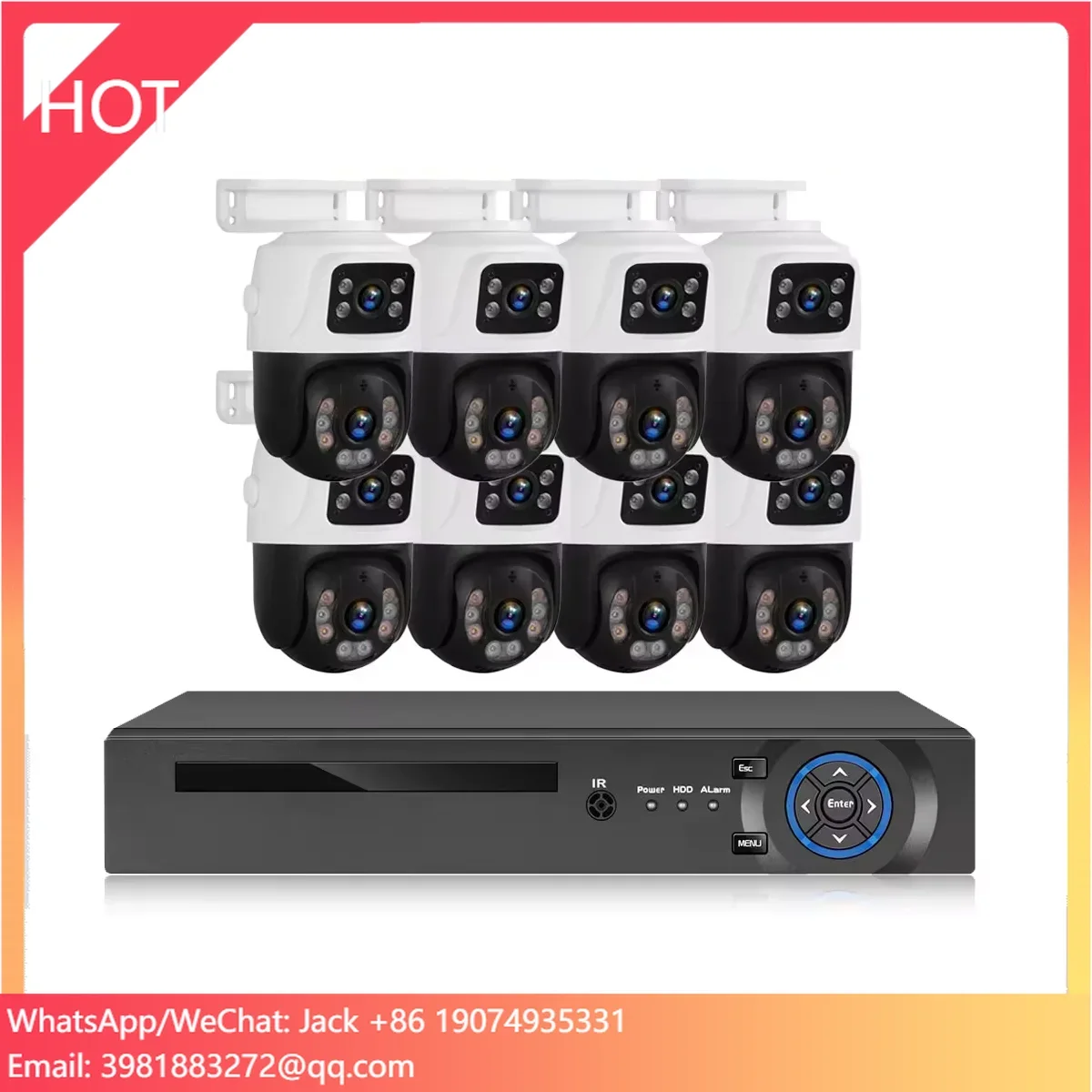 Weatherproof IP66 Remote Access Smart Motion Tracking Night Vision HD POE Surveillance Kit 8CH IP PTZ Security Camera System 
Weatherproof IP66 Remote Access Smart Motion Tracking Night Vision HD POE Surveillance Kit 8CH IP PTZ Security Camera System