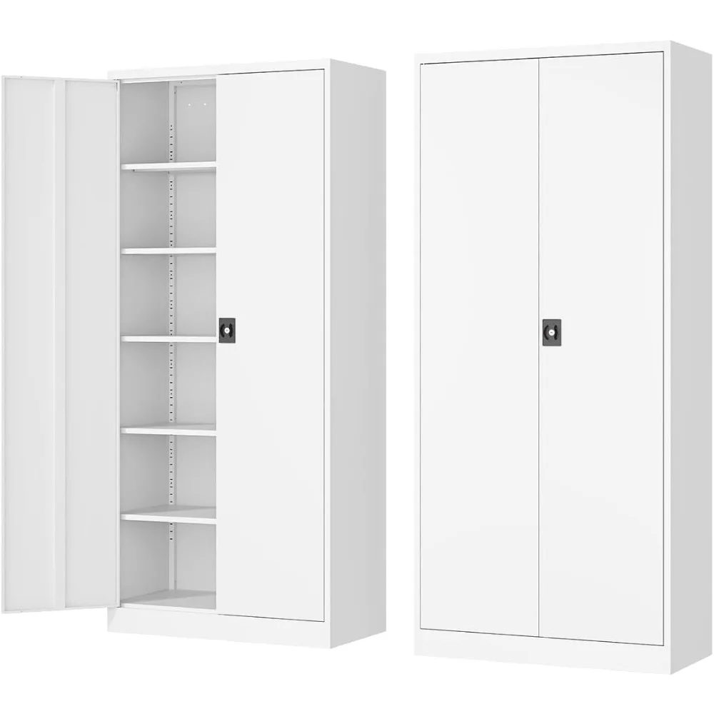 Metal Storage Cabinet-72” Tall Steel File Cabinets with Lockable Doors and Adjustable Shelves-White Steel Storage Cabinet
Metal Storage Cabinet-72” Tall Steel File Cabinets with Lockable Doors and Adjustable Shelves-White Steel Storage Cabinet