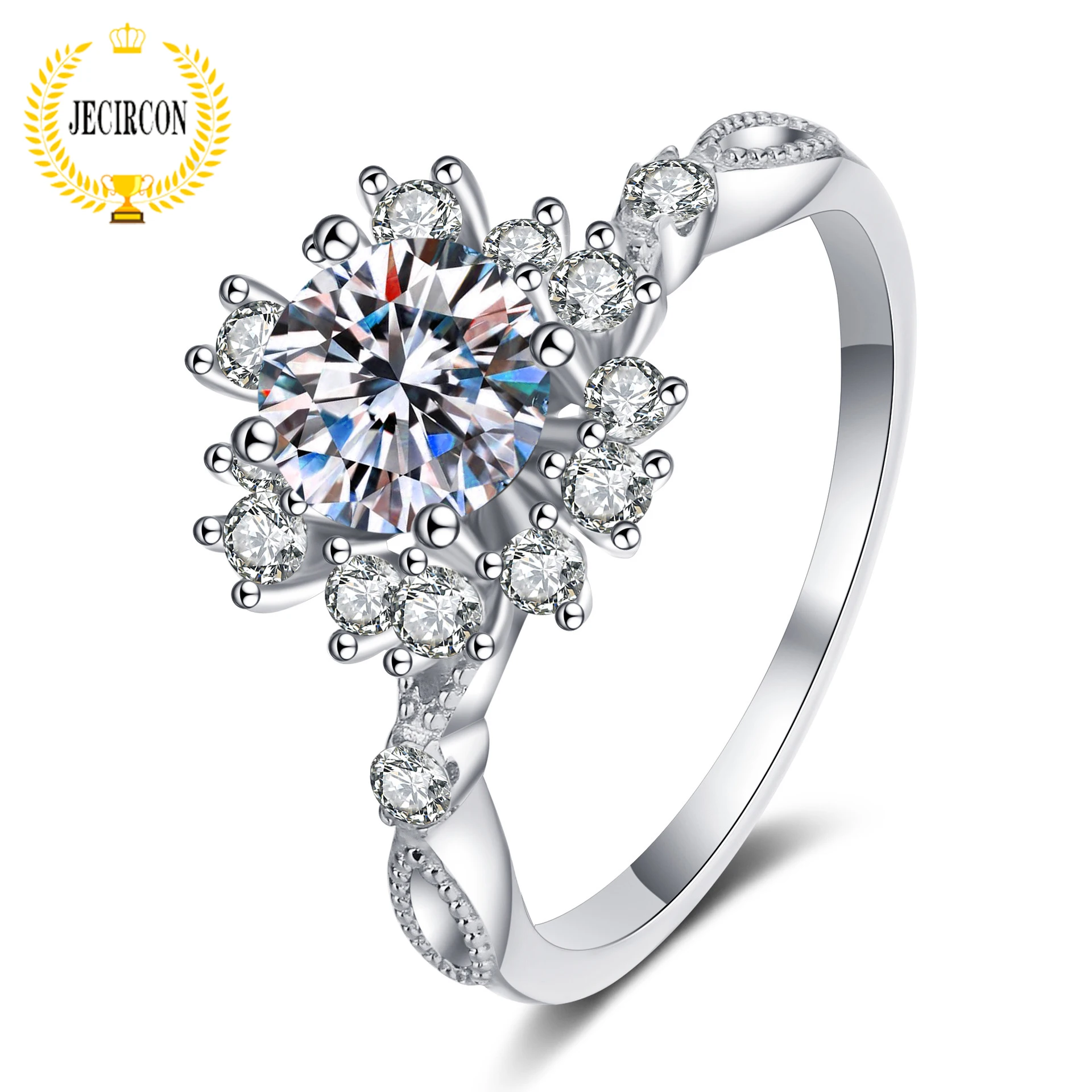 JECIRCON 100% 925 Sterling Silver Ring for Women 1 Carat Moissanite Rich Stamen Net Red Lover Diamond Band Fashion Jewelry Gift
JECIRCON 100% 925 Sterling Silver Ring for Women 1 Carat Moissanite Rich Stamen Net Red Lover Diamond Band Fashion Jewelry Gift