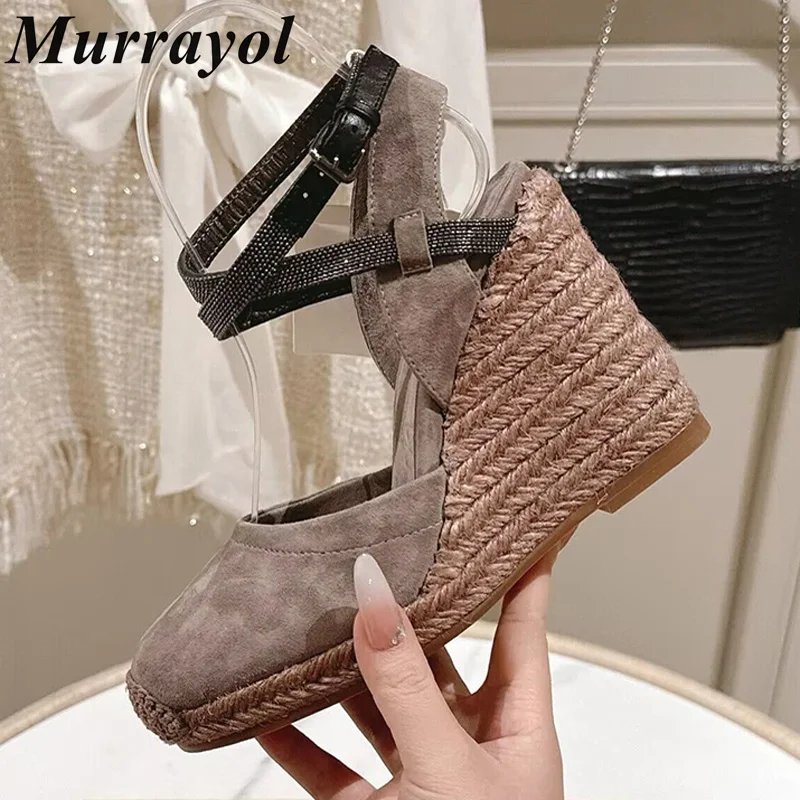 String Bead Decor Waterproof Platform Sandals Women Genuine Leather Closed Toe Wedges Sandalias Summer Party Dress Shoes
String Bead Decor Waterproof Platform Sandals Women Genuine Leather Closed Toe Wedges Sandalias Summer Party Dress Shoes