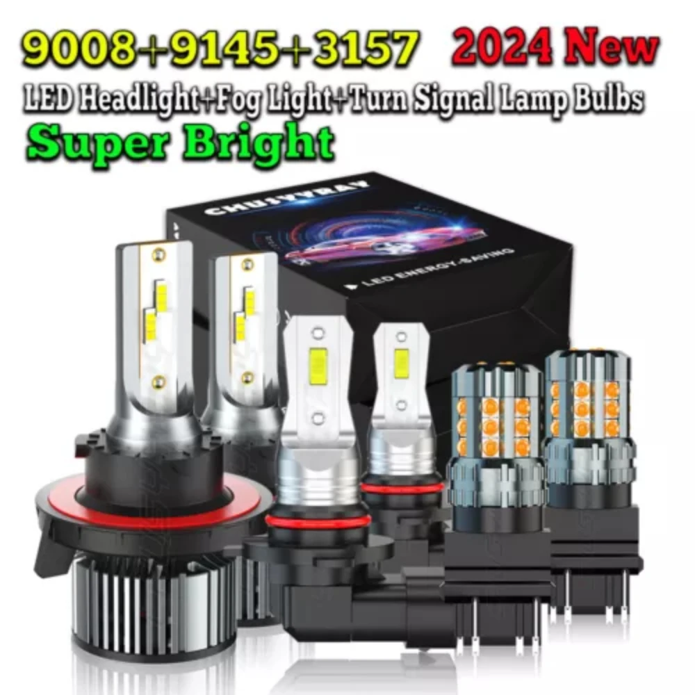 For Ford F150 2004-2014 6x 9008+9145+3157 LED Headlight Hi/Lo + Fog Light +Turn Signal Bulbs Combo 12V 6500K 20000LM 3570 CSP
For Ford F150 2004-2014 6x 9008+9145+3157 LED Headlight Hi/Lo + Fog Light +Turn Signal Bulbs Combo 12V 6500K 20000LM 3570 CSP