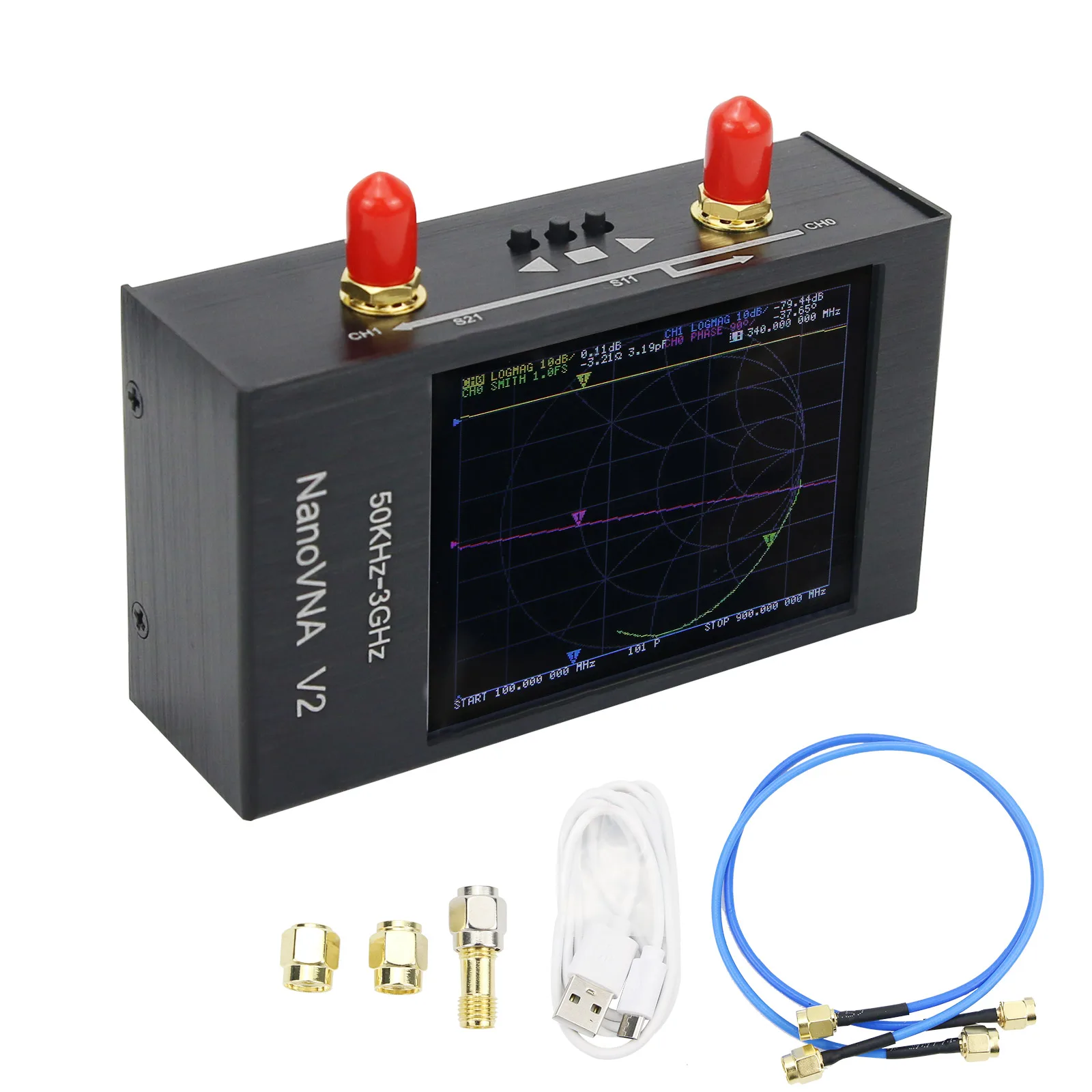 NanoVNA V2 50KHz-3GHz Vector Network Analyzer ant enna Analyzer with Metal Shell for Shortwave HF VHF UHF
NanoVNA V2 50KHz-3GHz Vector Network Analyzer ant enna Analyzer with Metal Shell for Shortwave HF VHF UHF