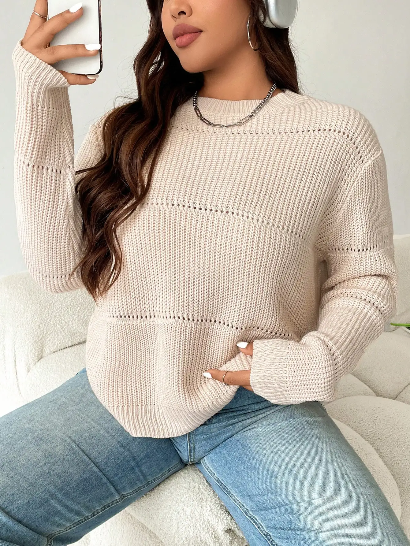 Свитер EZwear больших размеров, в рубчик, однотонный бежевый, с длинными рукавами, для весны и зимы
Свитер EZwear больших размеров, в рубчик, однотонный бежевый, с длинными рукавами, для весны и зимы