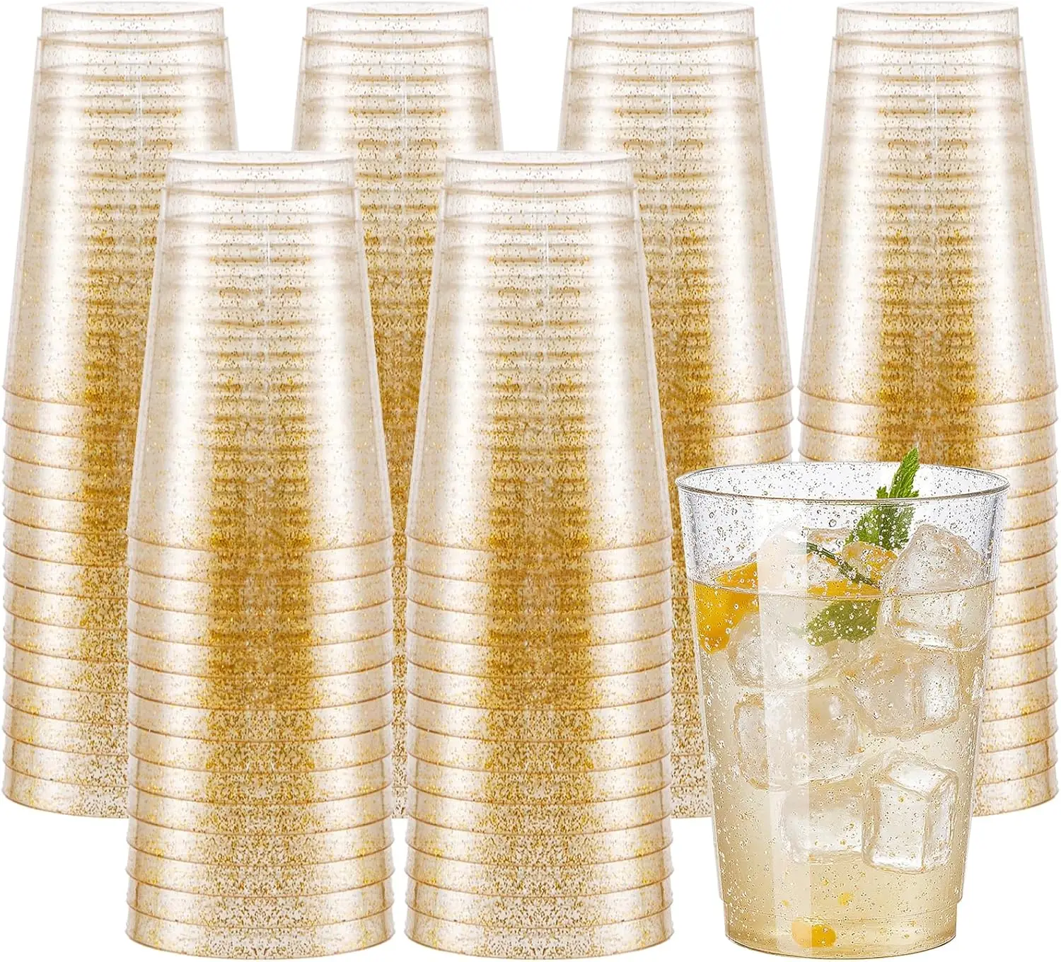 100pcs Gold Plastic Cups 12 oz, Glitter Clear Disposable Cups Heavy Duty, Fancy Plastic Cocktail Tumblers for Wedding, Partie
100pcs Gold Plastic Cups 12 oz, Glitter Clear Disposable Cups Heavy Duty, Fancy Plastic Cocktail Tumblers for Wedding, Partie