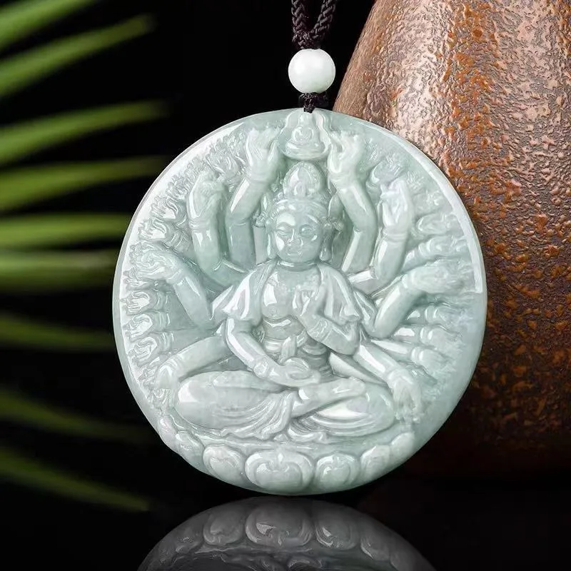 Natural Thousand-handed Guanyin , Light Green Glutinous Seed Pendant, Fashionable Men's and Women's Pendant.
Natural Thousand-handed Guanyin , Light Green Glutinous Seed Pendant, Fashionable Men's and Women's Pendant.