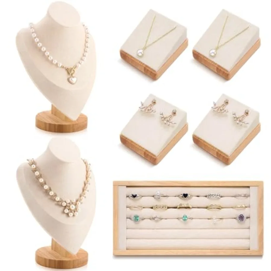 7 шт. бархатный дисплей для ювелирных изделий и бюста для продавцов с бамбуковой подставкой, набор подставок для ожерелья, бамбуковый органайзер для колец и сережек, Христос
7 шт. бархатный дисплей для ювелирных изделий и бюста для продавцов с бамбуковой подставкой, набор подставок для ожерелья, бамбуковый органайзер для колец и сережек, Христос