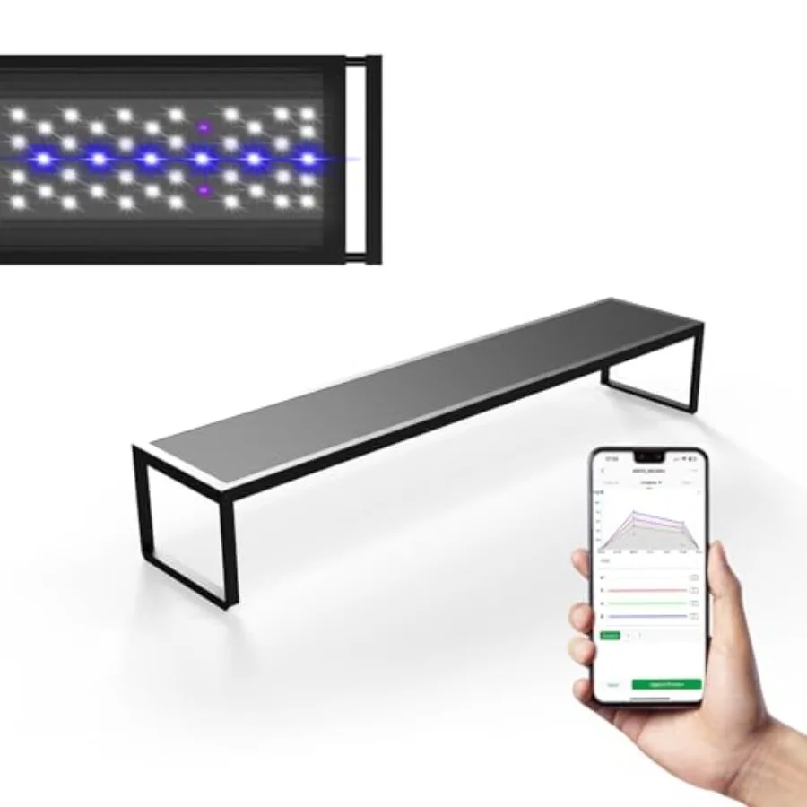 Brite Series Auto Aquarium LED Light with App-Controlled RGB+W LEDs ADA Style Extendable Bracket Supports Custom Sunrise/Sunset
Brite Series Auto Aquarium LED Light with App-Controlled RGB+W LEDs ADA Style Extendable Bracket Supports Custom Sunrise/Sunset