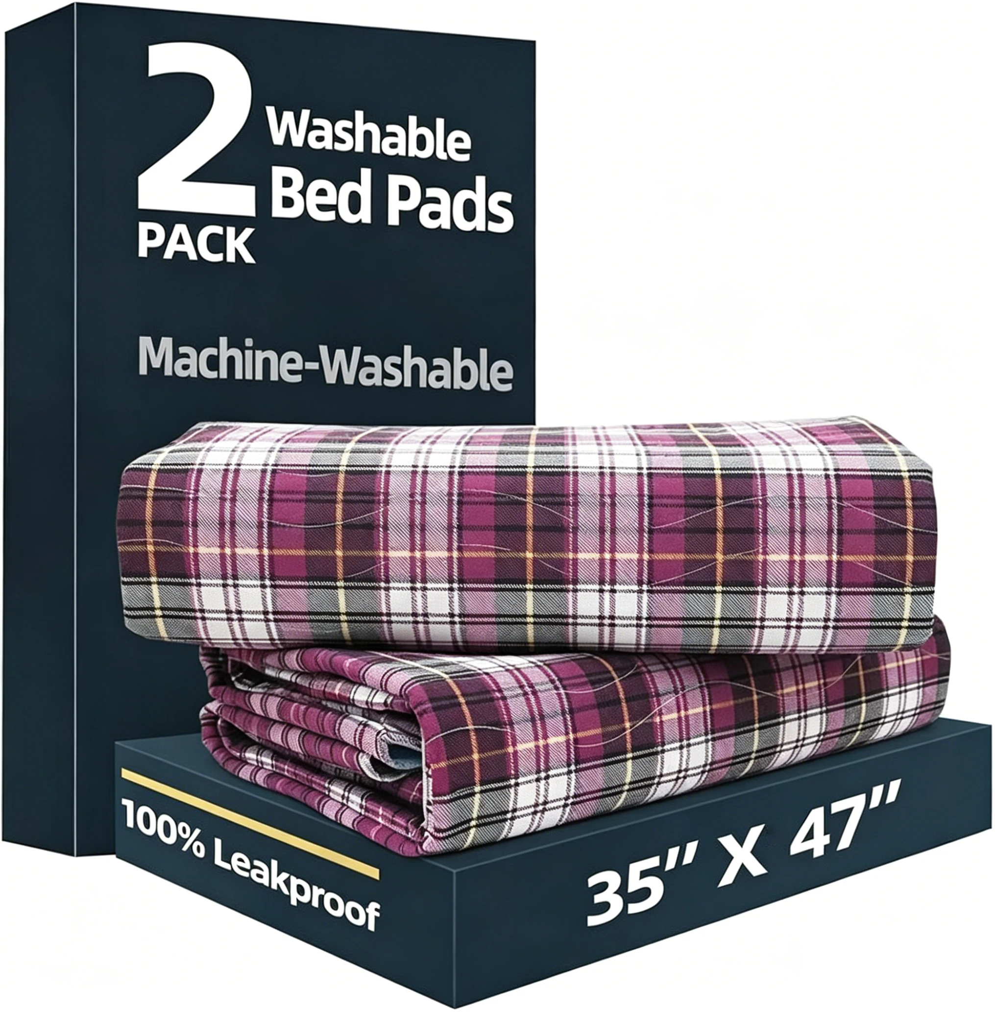 BUYHAO Washable Bed Pads for Incontinence (2 Pack) – Reusable Heavy Absorbency Underpads, Waterproof Protection for Elderly & Pets
BUYHAO Washable Bed Pads for Incontinence (2 Pack) – Reusable Heavy Absorbency Underpads, Waterproof Protection for Elderly & Pets