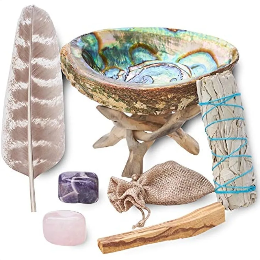 Home Cleansing and Smudging Kit with White Sage Palo Santo Abalone and Stand Smudge Feather and Guide Regular
Home Cleansing and Smudging Kit with White Sage Palo Santo Abalone and Stand Smudge Feather and Guide Regular