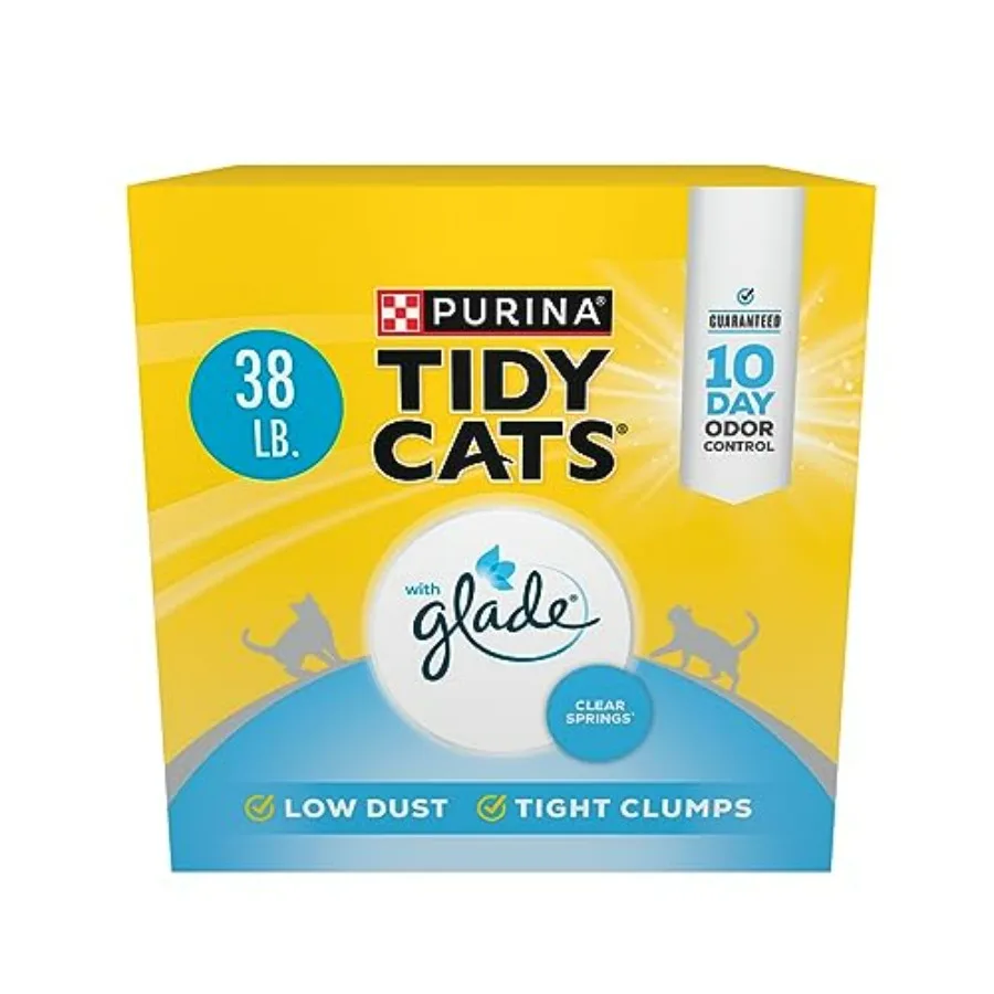 Lightweight Cat Litter, Clumping Multi Cat, Glade Clear Springs Odor Control, Low Dust, 38 lb. Box
Lightweight Cat Litter, Clumping Multi Cat, Glade Clear Springs Odor Control, Low Dust, 38 lb. Box