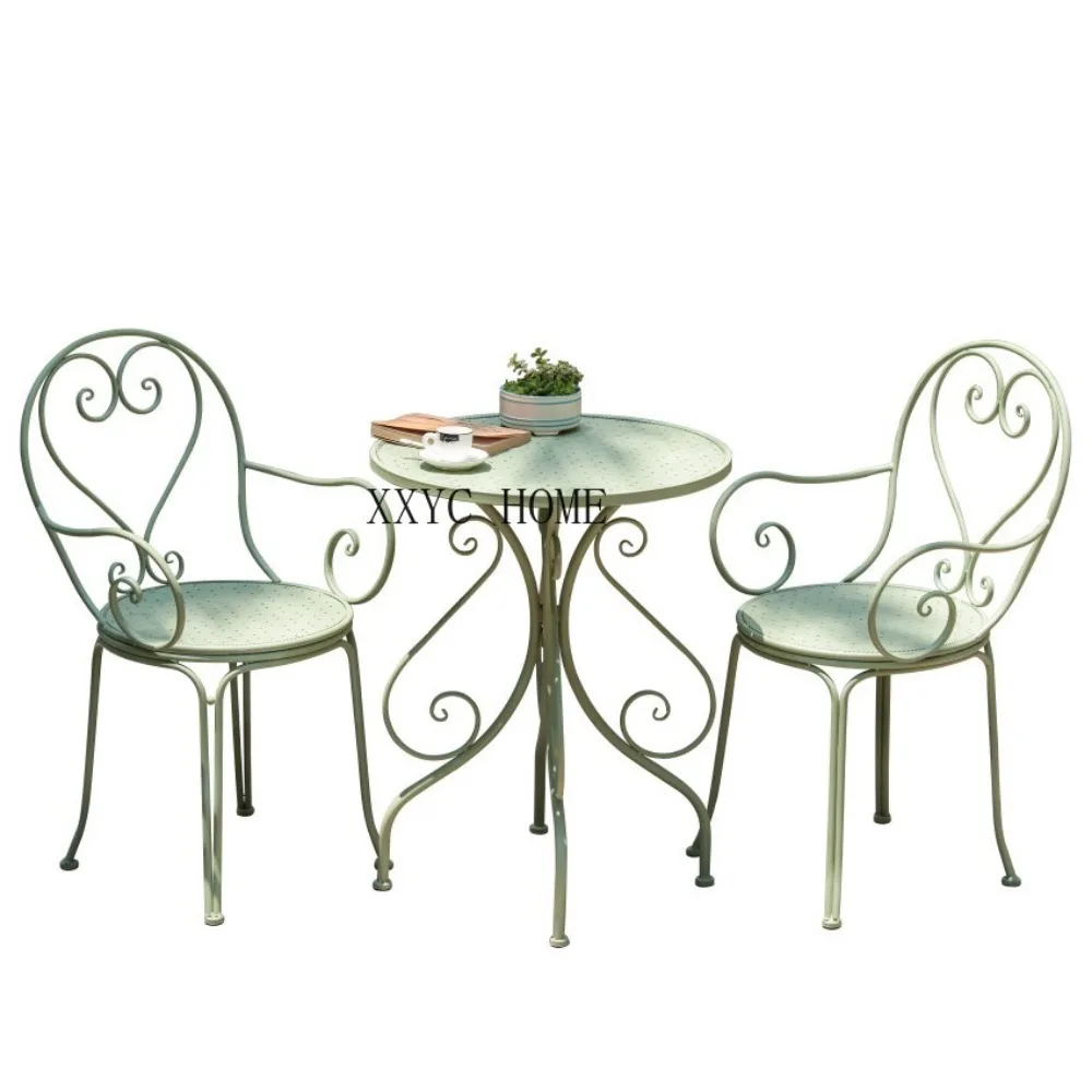 American Retro Iron Art Three-Piece Table and Chair Outdoor Heart-Shaped Leisure Chair Coffee Shop Home Garden Chair
American Retro Iron Art Three-Piece Table and Chair Outdoor Heart-Shaped Leisure Chair Coffee Shop Home Garden Chair