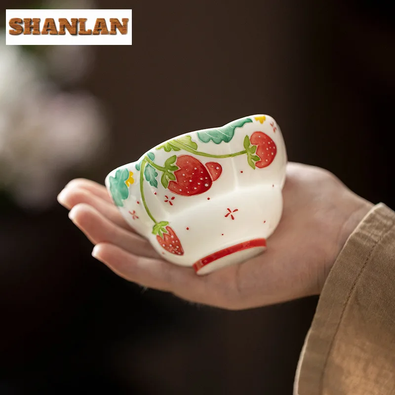 150ml Hand-painted Strawberry Teacup Elegant Tea Bowl Sample Tea Cup Tea-tasting Smelling Cup Chazhan Master Cups Tea Items Gift
150ml Hand-painted Strawberry Teacup Elegant Tea Bowl Sample Tea Cup Tea-tasting Smelling Cup Chazhan Master Cups Tea Items Gift