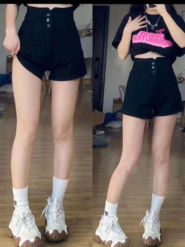 High Waist Black Denim Shorts Women Summer Thin Large Size Flattering Hide Belly A-Line Wide Leg Hot Pants Casual Cotton Stretch
High Waist Black Denim Shorts Women Summer Thin Large Size Flattering Hide Belly A-Line Wide Leg Hot Pants Casual Cotton Stretch