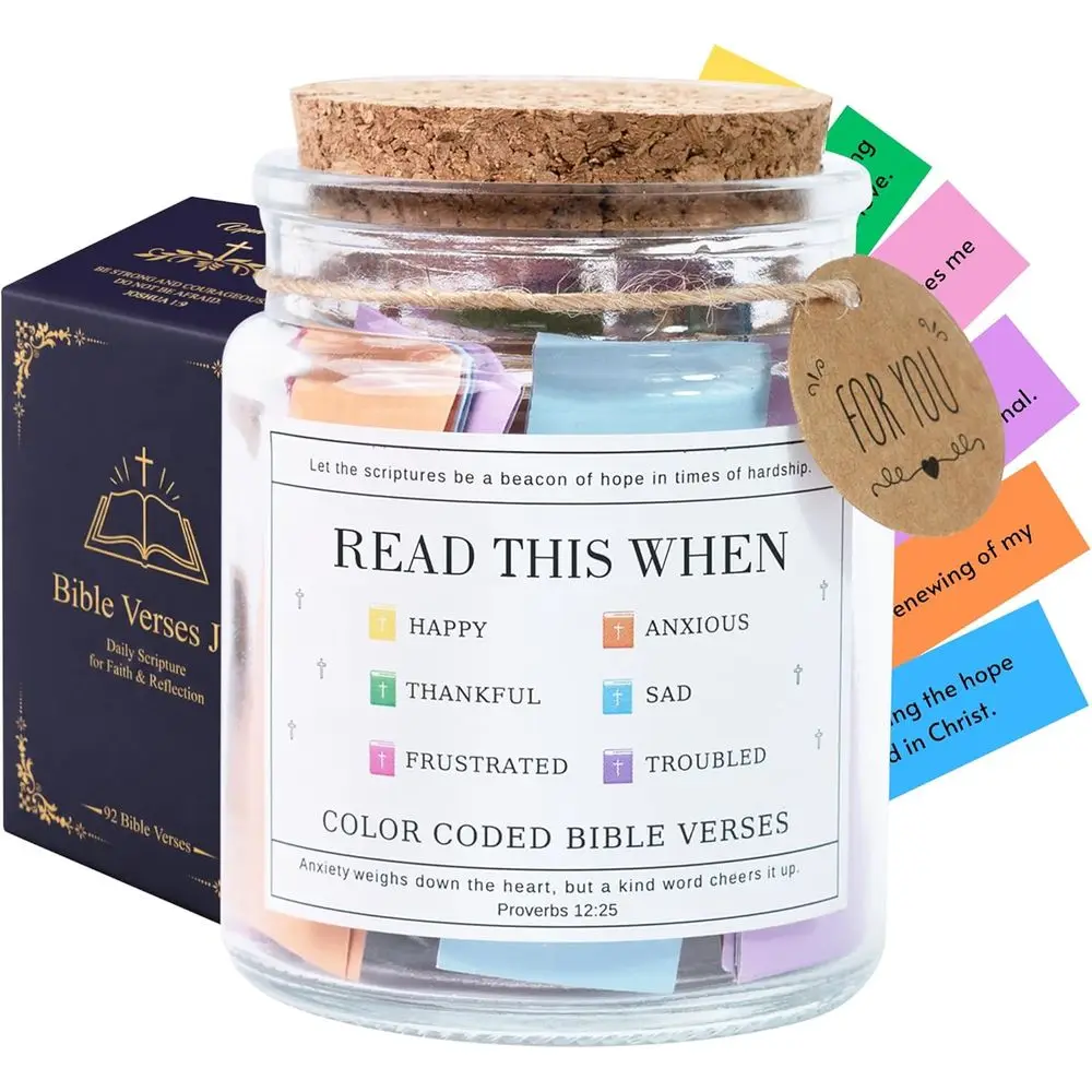 Inspirational Scripture Jar for Birthdays, Christian Celebrations, Graduations, and Father's Day Gifts
Inspirational Scripture Jar for Birthdays, Christian Celebrations, Graduations, and Father's Day Gifts