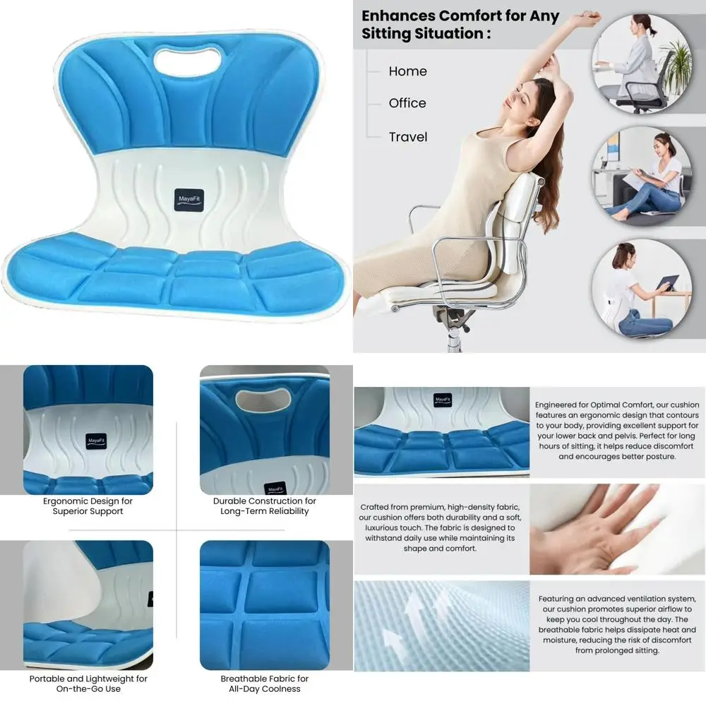 Large Blue Ergonomic Lumbar Support Cushion for Office and Car Seats, 460 x 440 x 340mm, Posture Correction and Comfort for Preg
Large Blue Ergonomic Lumbar Support Cushion for Office and Car Seats, 460 x 440 x 340mm, Posture Correction and Comfort for Preg