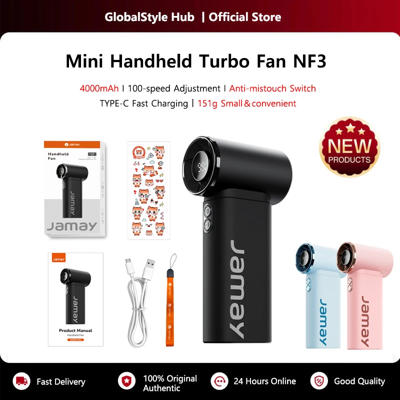 Portable Mini Handheld Turbo Fan 100-Speed Adjustment Anti-Mistouch Type-C Fast Charge Ultra-Light 151g For Outdoor Travel NF3
Portable Mini Handheld Turbo Fan 100-Speed Adjustment Anti-Mistouch Type-C Fast Charge Ultra-Light 151g For Outdoor Travel NF3