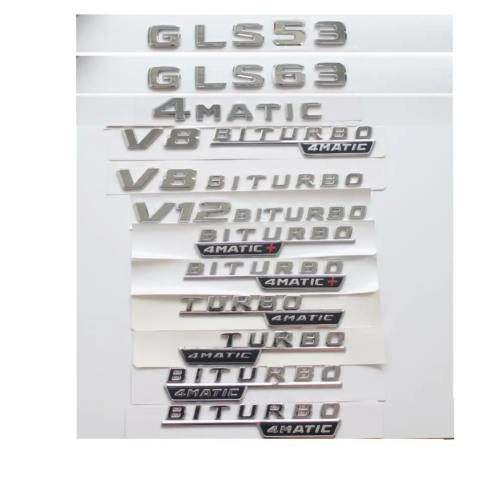 Chrome Silver Letters Number Trunk Fender Emblems Badges Sticker for Benz W166 GLS53 GLS63 AMG TURBO 4MATIC V8BITURBO
Chrome Silver Letters Number Trunk Fender Emblems Badges Sticker for Benz W166 GLS53 GLS63 AMG TURBO 4MATIC V8BITURBO