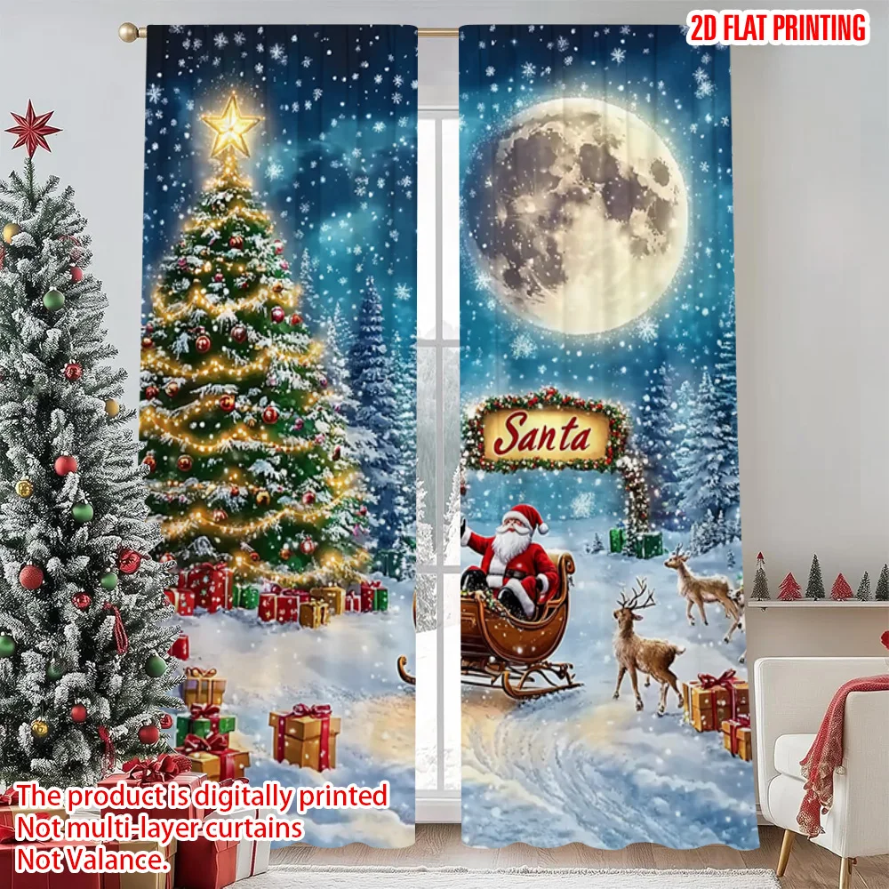2pcs 2D flat printing Merry Christmas Popular Curtain Christmas scene Versatile Polyester Fabric Without Electricity Family
2pcs 2D flat printing Merry Christmas Popular Curtain Christmas scene Versatile Polyester Fabric Without Electricity Family