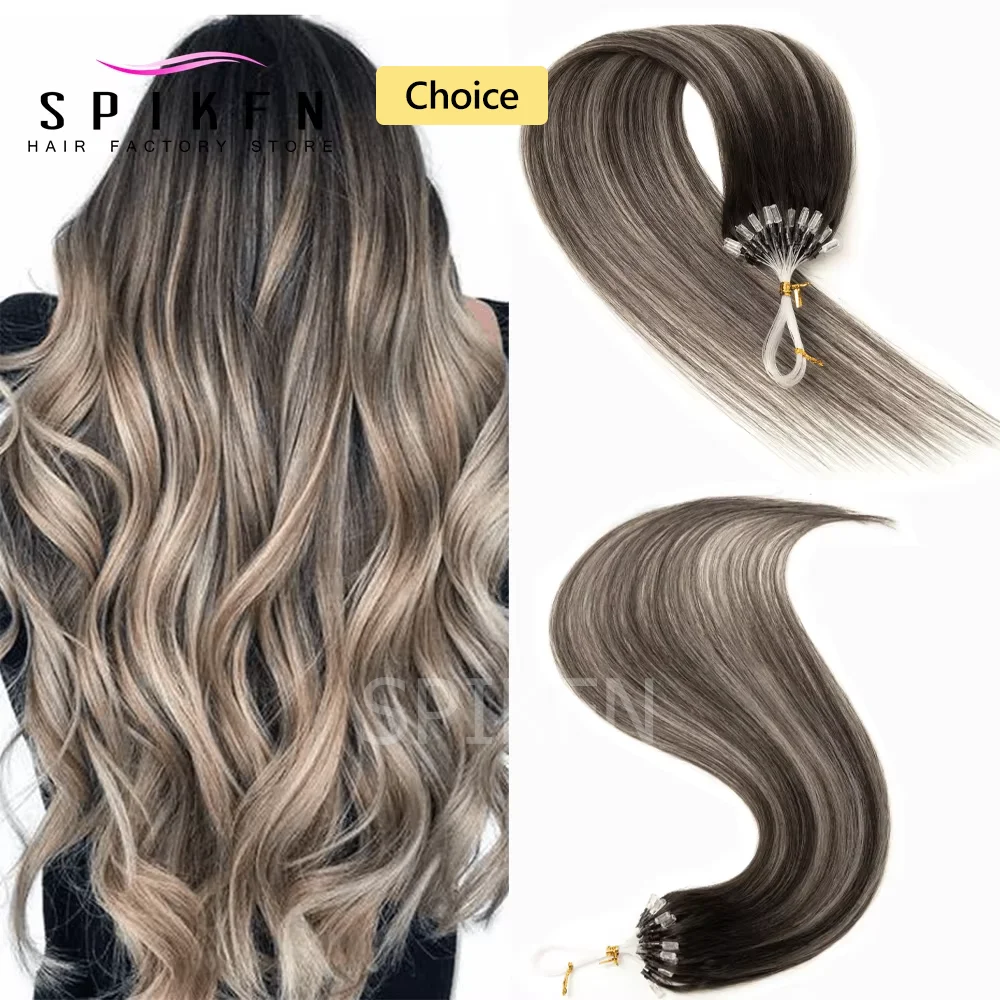 Balayage Micro Loop Hair Extensions Real Natural Straight Micro Ring Link Hair 12"-24" Loop Ring Human Hair Extension T1B-1001
Balayage Micro Loop Hair Extensions Real Natural Straight Micro Ring Link Hair 12"-24" Loop Ring Human Hair Extension T1B-1001