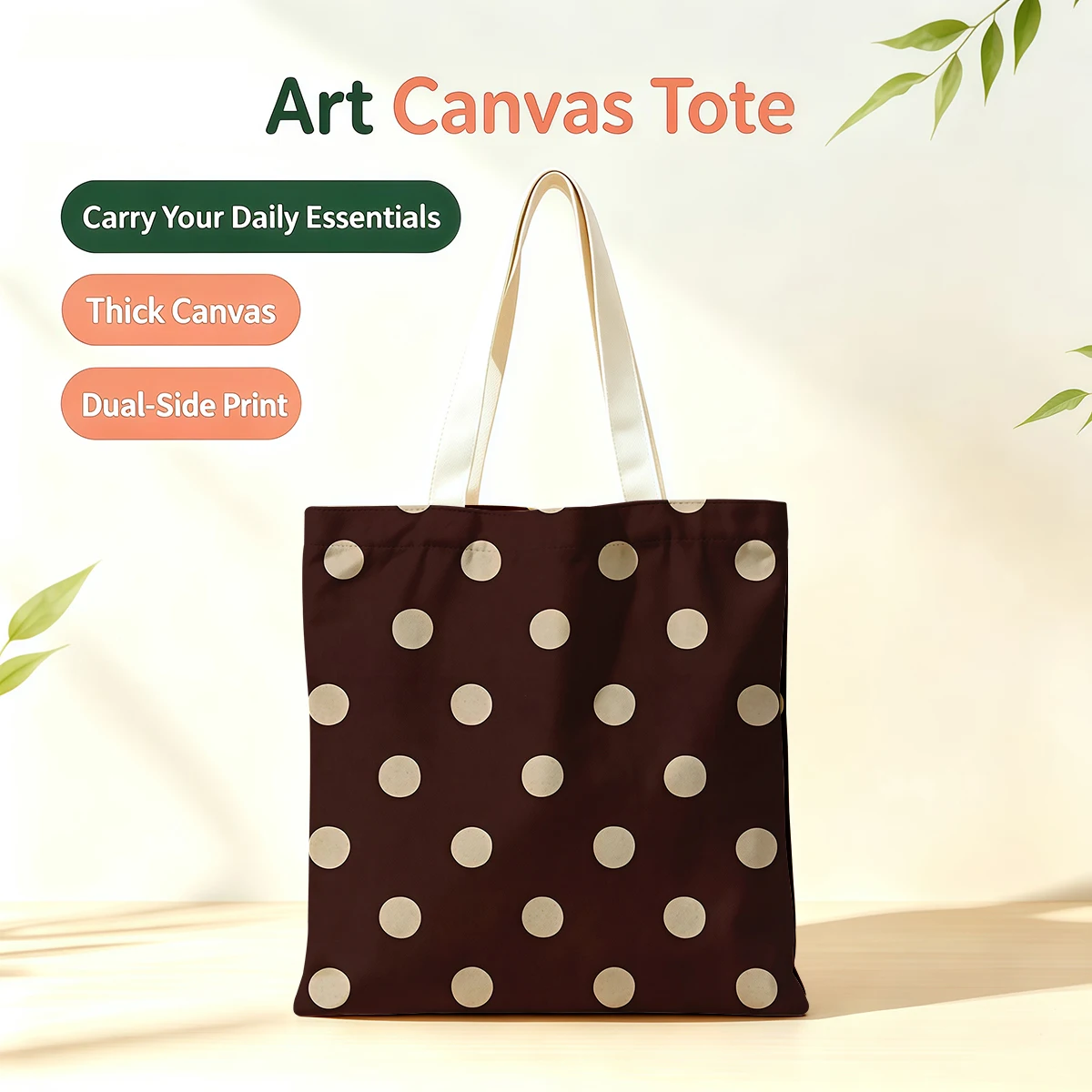 Vintage Polka Dot Print Dual-Side Printed Tote Bag Eco Handbag for School Office Daily Errands Daily Must-Have Bag
Vintage Polka Dot Print Dual-Side Printed Tote Bag Eco Handbag for School Office Daily Errands Daily Must-Have Bag
