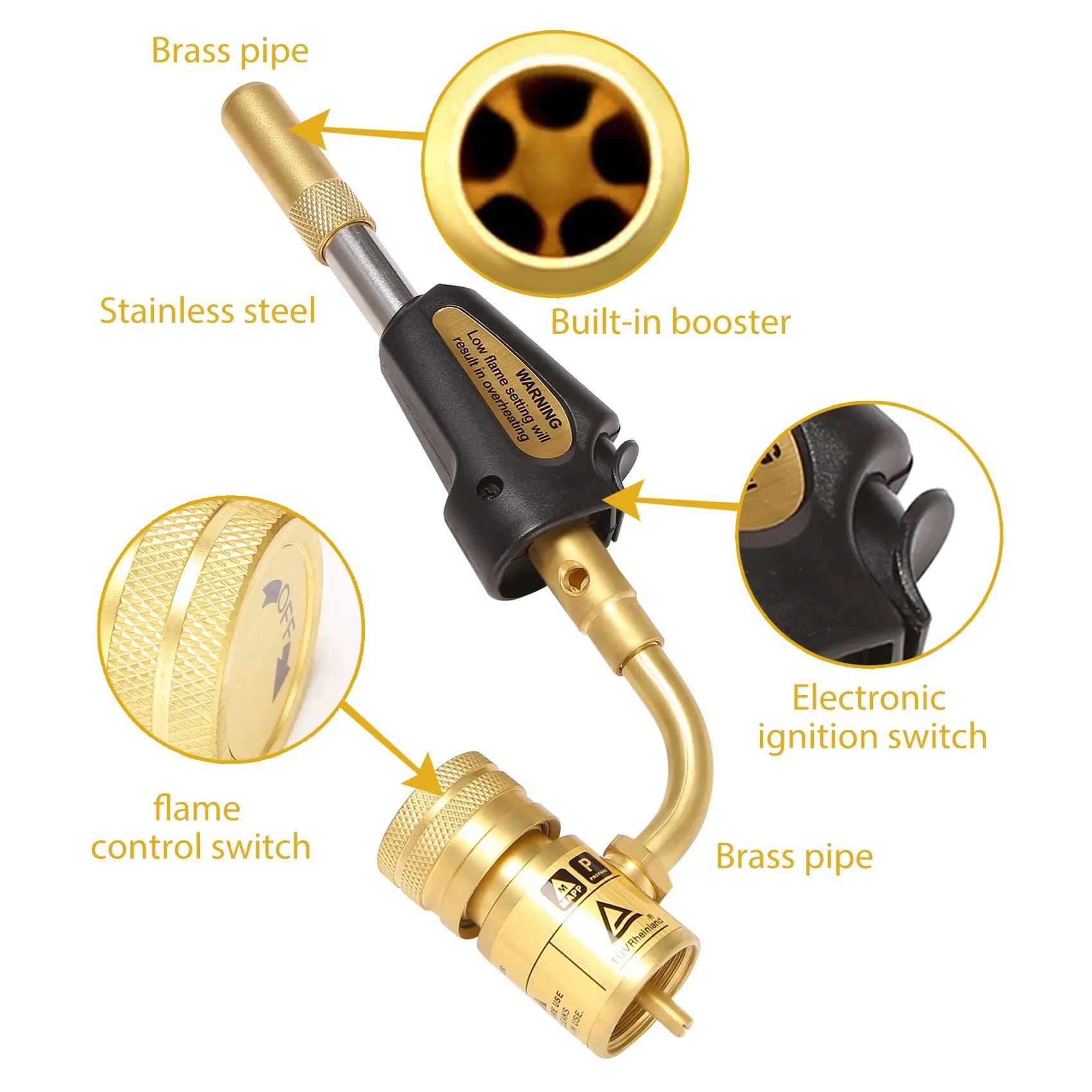 ABFKW Turbo Torch Tips Gas Self Ignition Turbo Torch Regulator Brazing Soldering Welding Plumbing Tool Home Accessory
ABFKW Turbo Torch Tips Gas Self Ignition Turbo Torch Regulator Brazing Soldering Welding Plumbing Tool Home Accessory