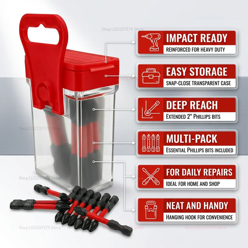 10 pcs Magnetic PZ2 Screwdriver Bits Set 50mm S2 Steel Impact Resistant Non Slip High Hardness Durable Drill Bit Tools for Home
10 pcs Magnetic PZ2 Screwdriver Bits Set 50mm S2 Steel Impact Resistant Non Slip High Hardness Durable Drill Bit Tools for Home