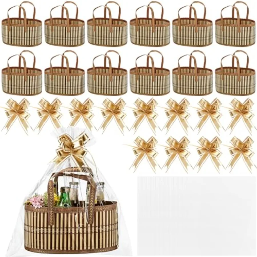 Sturdy Woven Bamboo Gift Baskets with Complementary Gift Bags and Ribbons Set of 12 for Christmas Thanksgiving Birthday Mother'
Sturdy Woven Bamboo Gift Baskets with Complementary Gift Bags and Ribbons Set of 12 for Christmas Thanksgiving Birthday Mother'