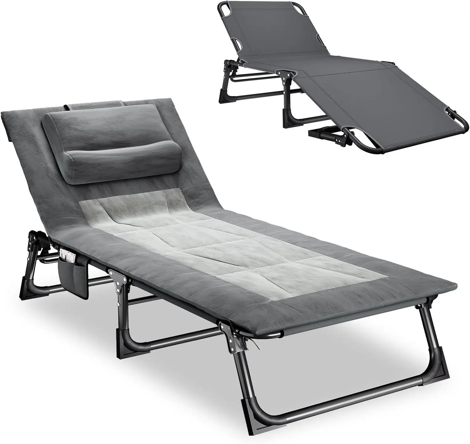 Folding Camping Cot for Adults, Adjustable 4-Position Reclining Chair with Mattress and Pillow, Lounge Chair Camp Cots Bed for S
Folding Camping Cot for Adults, Adjustable 4-Position Reclining Chair with Mattress and Pillow, Lounge Chair Camp Cots Bed for S