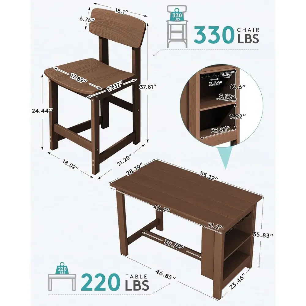 Promotion PriceSpecial Offer8-Piece HDPE Counter Height Dining Table Sets With Storage And Wine Rack, 2 Recular Bar Table With B
Promotion PriceSpecial Offer8-Piece HDPE Counter Height Dining Table Sets With Storage And Wine Rack, 2 Recular Bar Table With B