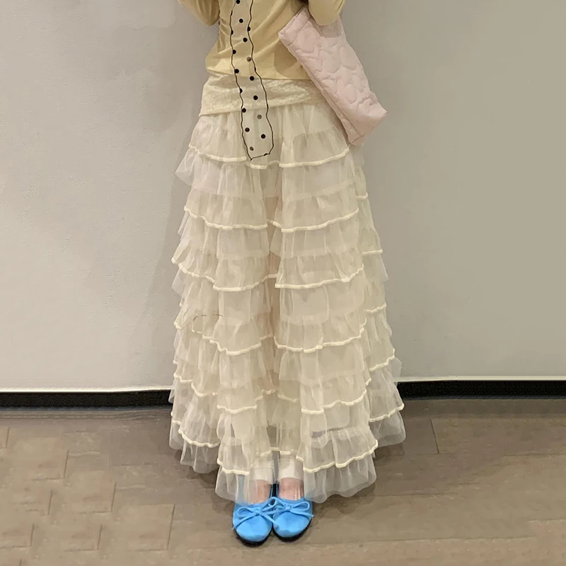 Fashion Mesh Skirt Women Y2K High Waist A Line Loose Cake Skirt Summer Sweet Preppy Style Patchwork Solid All Match Puffy Skirt
Fashion Mesh Skirt Women Y2K High Waist A Line Loose Cake Skirt Summer Sweet Preppy Style Patchwork Solid All Match Puffy Skirt