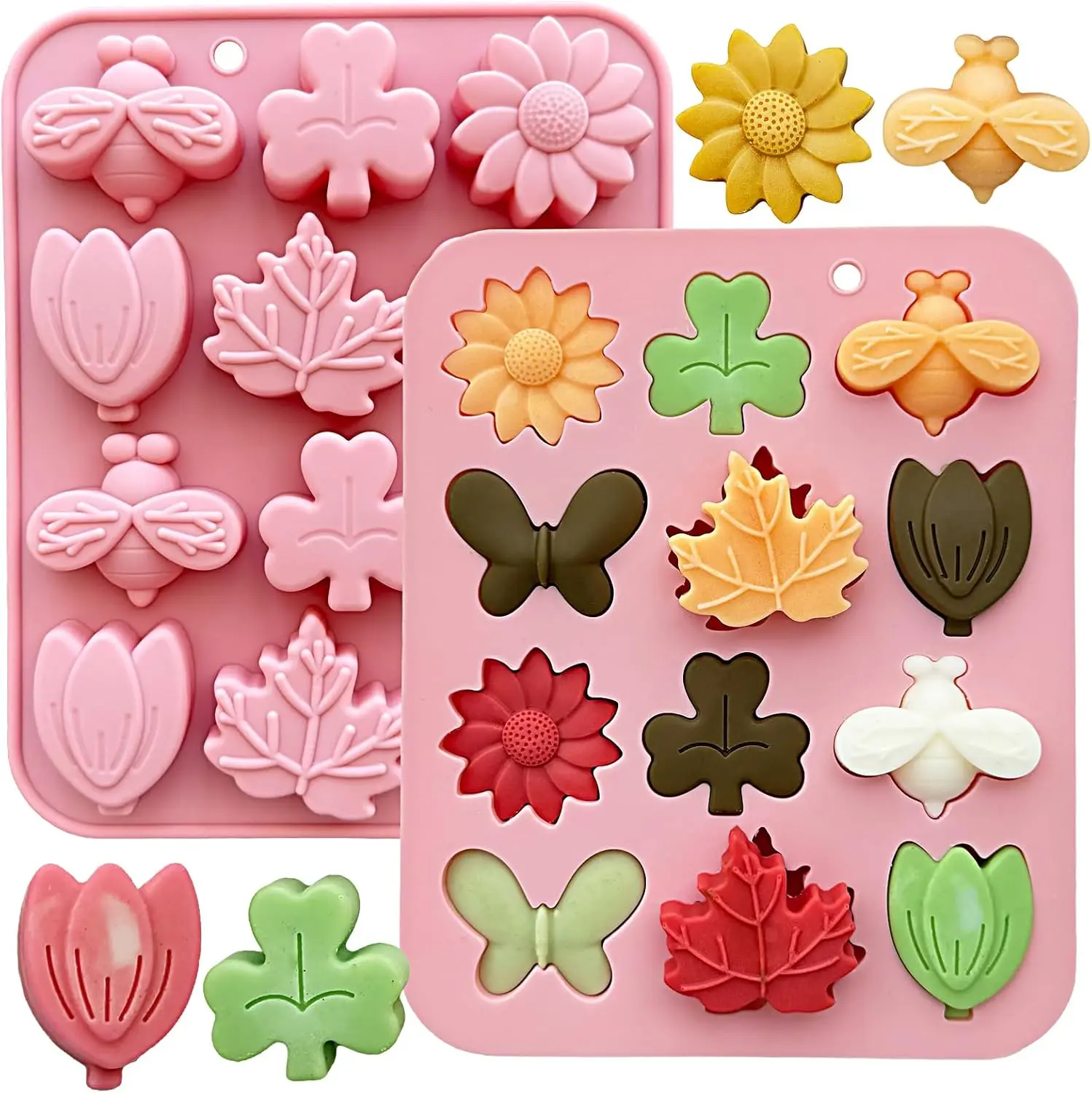 Flower Chocolate Molds Tulip Sunflower Silicone Candy Molds Buterfly Bee Leaf Shape Jello Ice Cube Soap Molds Cake Decorations 
Flower Chocolate Molds Tulip Sunflower Silicone Candy Molds Buterfly Bee Leaf Shape Jello Ice Cube Soap Molds Cake Decorations