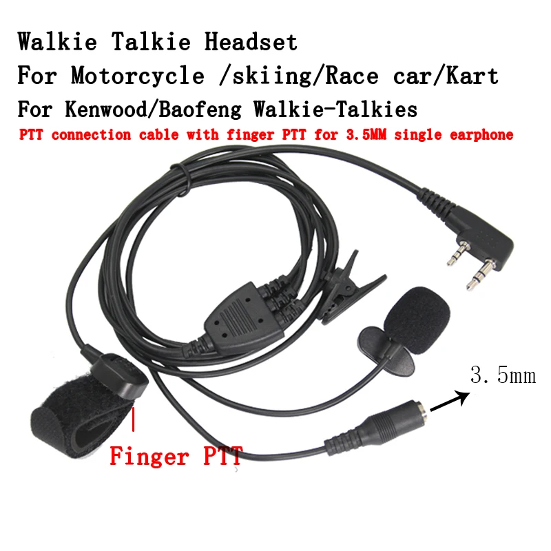Ride motorcycles, race cars, finger PTT walkie talkie headphone, K-head helmet headset converter 3.5mm for Baofeng Quansheng
Ride motorcycles, race cars, finger PTT walkie talkie headphone, K-head helmet headset converter 3.5mm for Baofeng Quansheng