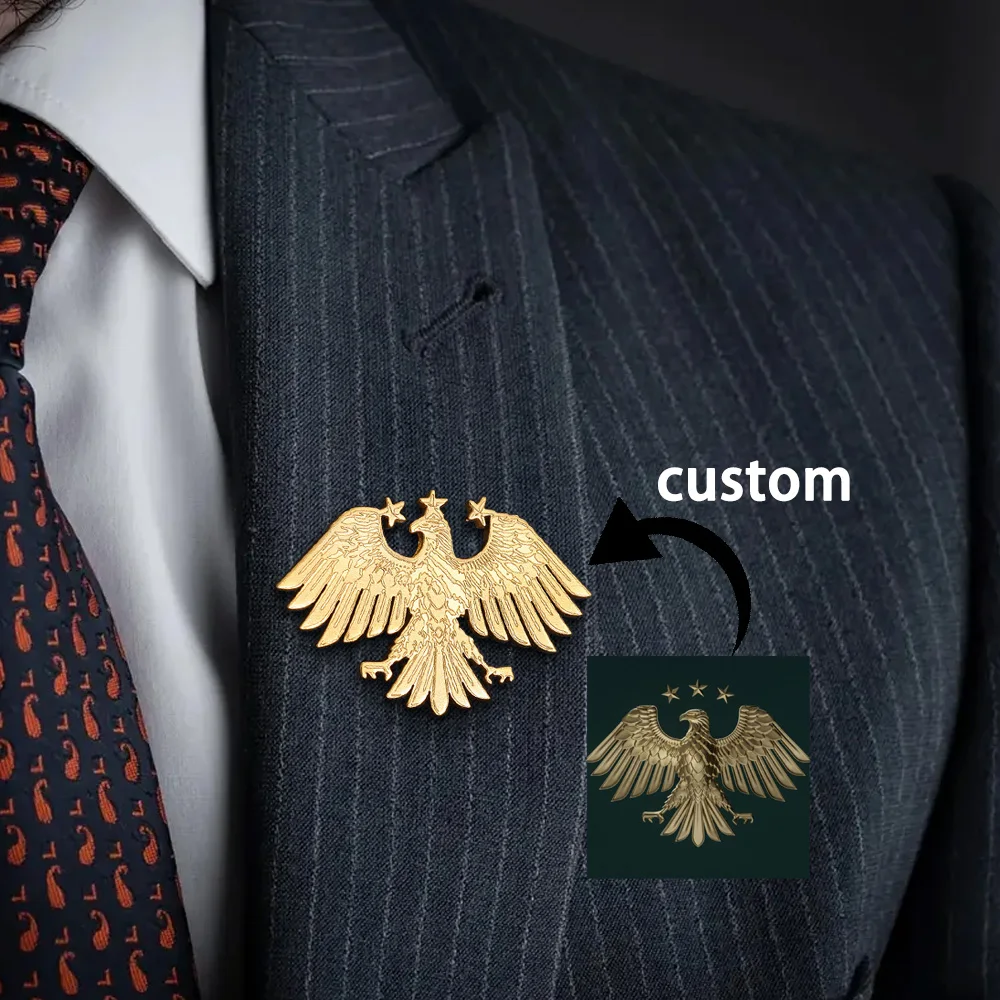 Custom Eagle Brooches For Men Personalization Any Logo Emblem Brooch Gold Color Stainless Steel Decorative Jewelry Birthday Gift
Custom Eagle Brooches For Men Personalization Any Logo Emblem Brooch Gold Color Stainless Steel Decorative Jewelry Birthday Gift