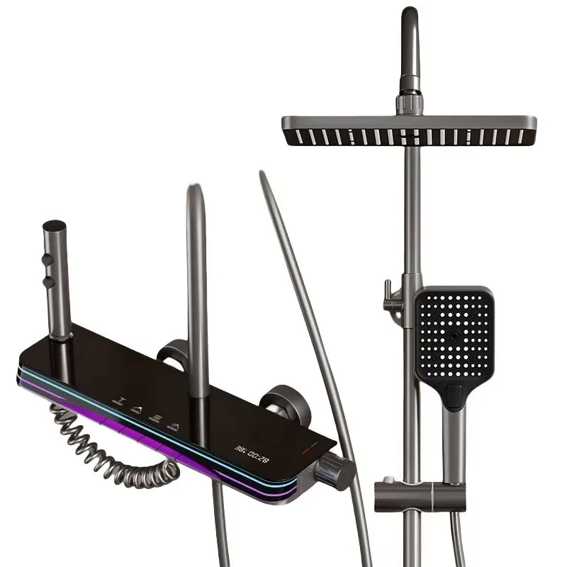 Style Two Tone Light Emitting Diode Shower System - Bronze Brushed Metal, Splash Free, Spacious Shelving, Switchable Colors
Style Two Tone Light Emitting Diode Shower System - Bronze Brushed Metal, Splash Free, Spacious Shelving, Switchable Colors