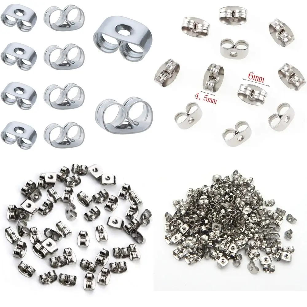 300 Pieces StainlSteel Earring Backs (Silver 6x4.5mm)
300 Pieces StainlSteel Earring Backs (Silver 6x4.5mm)