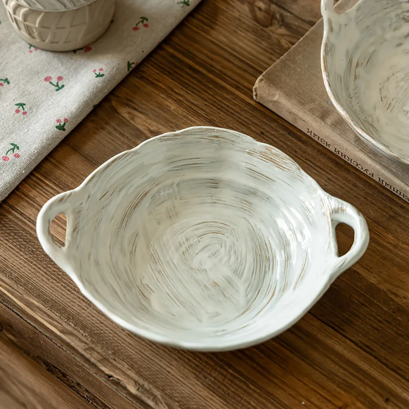 Vintage Double Handle Bowl Ceramic Dishware Handmade Pottery Kitchen Dining Soup Noodle Bowl
Vintage Double Handle Bowl Ceramic Dishware Handmade Pottery Kitchen Dining Soup Noodle Bowl