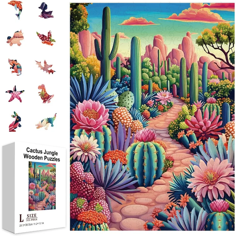 300Pcs Cactus Jungle Wooden Jigsaw Puzzles for Adults Cactus World Wooden Puzzles Colorful Unique Shaped Wooden Puzzles Colorful
300Pcs Cactus Jungle Wooden Jigsaw Puzzles for Adults Cactus World Wooden Puzzles Colorful Unique Shaped Wooden Puzzles Colorful