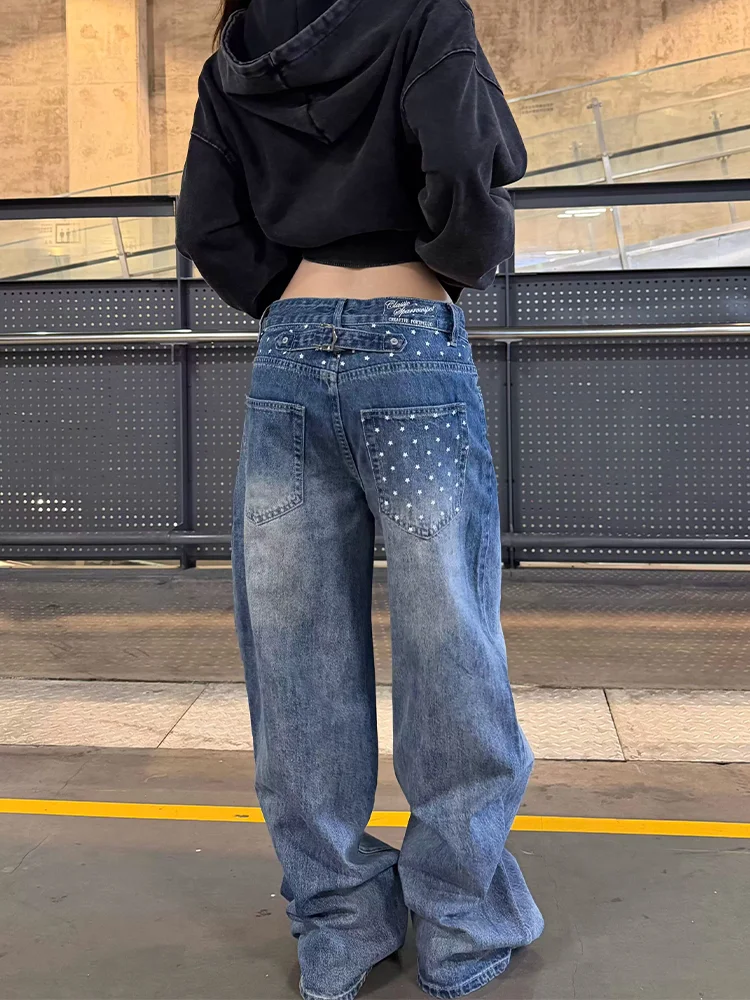 Large Size Retro Star Print Washed Straight Leg Denim Jeans Women's American Paris Button Design Floor-Length Wide Leg Pants
Large Size Retro Star Print Washed Straight Leg Denim Jeans Women's American Paris Button Design Floor-Length Wide Leg Pants