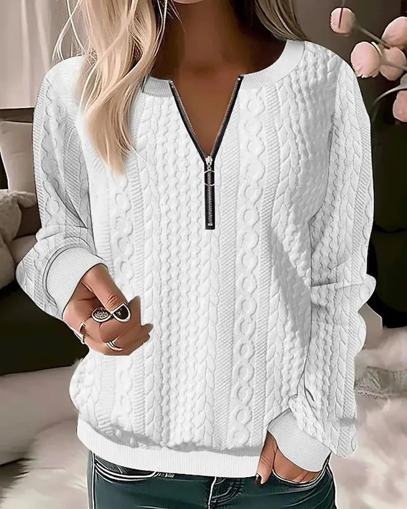 Autumn Winter Zipper Pullovers 2023 New Casual Solid Color Sweatshirt Top Women Retro Twist Knitted Long Sleeve Sweatshirts
Autumn Winter Zipper Pullovers 2023 New Casual Solid Color Sweatshirt Top Women Retro Twist Knitted Long Sleeve Sweatshirts