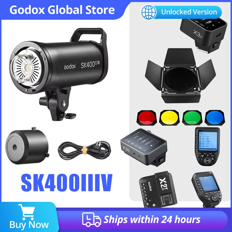 Godox SK400IIIV 400W Built-in 2.4G Wireless X System Professional Compact Studio Flash Bowens Mount for Studio Photography
Godox SK400IIIV 400W Built-in 2.4G Wireless X System Professional Compact Studio Flash Bowens Mount for Studio Photography