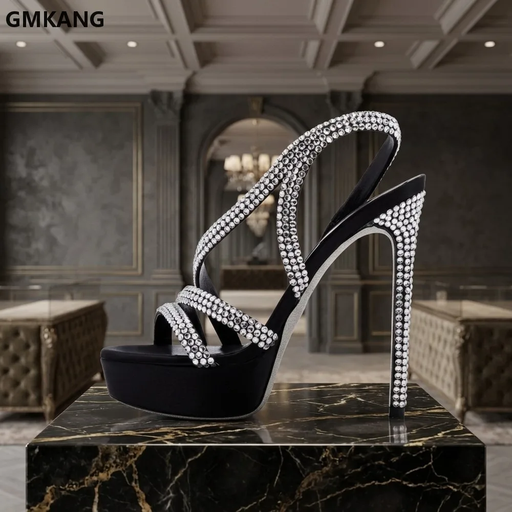 GMKANG Summer Platform Thin Heel Crystal Banquet Sandals Sexy Super High Heel Sling Back Open Toe Women's Large Size
GMKANG Summer Platform Thin Heel Crystal Banquet Sandals Sexy Super High Heel Sling Back Open Toe Women's Large Size